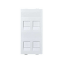 Flat voice and data plate with dust cover for 4 RJ45 compatibility with other manufacturers of 1 double element white Simon Cima