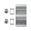 Inclined voice and data plate with dust cover and 2 RJ45 category 5e UTP of 1 double element aluminum Simon Cima
