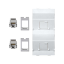 Inclined voice and data plate with dust cover and 2 RJ45 category 5e UTP of 1 double element white Simon Cima