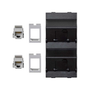 Inclined voice and data plate with dust cover and 2 RJ45 category 5e UTP of 1 double element graphite Simon Cima