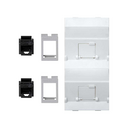 Inclined voice and data plate with dust cover and 2 RJ45 category 6 UTP of 1 double element white Simon Cima