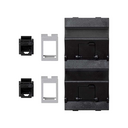 Inclined voice and data plate with dust cover and 2 RJ45 category 6 UTP of 1 double element graphite Simon Cima