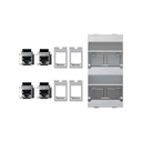 Inclined voice and data plate with dust cover and 4 RJ45 category 5e FTP of 1 double element aluminum Simon Cima