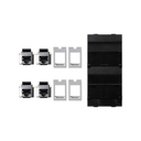 Inclined voice and data plate with dust cover and 4 RJ45 category 5e FTP of 1 double element graphite Simon Cima