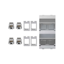 Inclined voice and data plate with dust cover and 4 RJ45 category 5e UTP of 1 double element sluminum Simon Cima