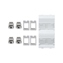 Inclined voice and data plate with dust cover and 4 RJ45 category 5e UTP of 1 double element white Simon Cima