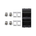 Inclined voice and data plate with dust cover and 4 RJ45 category 5e UTP of 1 double element graphite Simon Cima