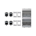 Inclined voice and data plate with dust cover and 4 RJ45 category 6 FTP of 1 double element aluminum Simon Cima