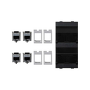 Inclined voice and data plate with dust cover and 4 RJ45 category 6 FTP of 1 double element graphite Simon Cima