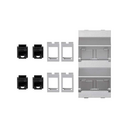 Inclined voice and data plate with dust cover and 4 RJ45 category 6 UTP of 1 double element aluminum Simon Cima