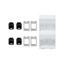 Inclined voice and data plate with dust cover and 4 RJ45 category 6 UTP of 1 double element white Simon Cima