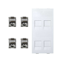 Flat voice and data plate with dust cover with 4 RJ45 category 6 FTP 1 double element white Simon Cima