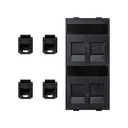 Flat voice and data plate with dust cover with 4 RJ45 category 6 UTP 1 double element graphite Simon Cima