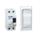 Différentiel 30 mA avec plaque décorative de 1 élément double et 32 mm de hauteur blanc Simon Cima