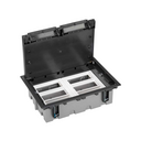Adjustable depth drawer for 6 S modules to be installed in a false floor color graphite Simon CIMA