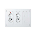 Flush-mounted wall box kit Cima Pro with 3 double elements with 2 wired double sockets and plate for 2 RJ45 white Simon Cima