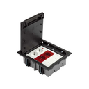 Adjustable floor box kit for pavement with 3 double elements including 1 double socket, 1 double socket for UPS, and plate for 2 RJ45 graphite Simon Cima