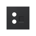 Tapa para TV+RJ45 (toma mixta) negro mate Simon 360