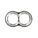 Frame round for 2 elements chrome Simon 88