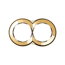 Frame round for 2 elements gold Simon 88