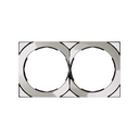 Frame square for 2 elements chrome Simon 88