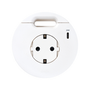 Kit Flash 90 consisting of schuko power socket with "retractable cover", USB charger Type C 20W and grommet (cable outlet) white Simon 400
