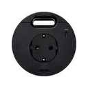 Kit Flash 90 consisting of schuko power socket with "retractable cover", USB charger Type C 20W and grommet (cable outlet) black Simon 400
