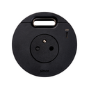 Kit Flash 90 consisting of french-belgian power socket with "retractable cover", USB charger Type C 20W and grommet (cable outlet) black Simon 400