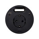 Kit Flash 90 composé du prise de courant schuko escamotable, chargeur USB type C de 100W (répartis entre 65W et 30W si connectés en même temps) et sortie de câblage noir Simon 400
