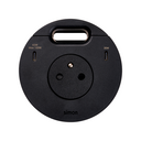 Kit Flash 90 french-belgian power socket with "retractable cover", USB charger Type C 100W (distributed in 65+30W when both active) and grommet (cable outlet) black Simon 400