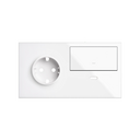 Front kit 2 el. socket + USB charger + rocker right Gloss white Simon 100