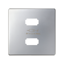 Placa para cargador USB 2 conectores 5Vdc 2.1A tipo A aluminio mate Simon 82