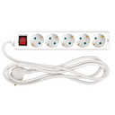 POWER STRIP 5 SCHUKO SOCKETS WITH SWITCH 2M WHITE