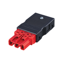 3-pole male quick-connect cable connector with red connection, Wago Winsta Midi type