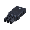 3-pole male quick-connect cable connector with black connection, Wago Winsta Midi type