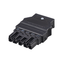 5-pole male quick-connect cable connector with black connection, Wago Winsta Midi type