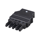 5-pole female quick-connect cable connector with black connection, Wago Winsta Midi type