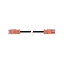 Cabo de ligação fêmea-macho 3P compatível com tipo Wieland GST18i, cabo H05VV-F 1,5 mm², 2 m, conector vermelho