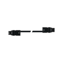 Female-male connection cable 3P Wago Winsta type, H05VV-F cable 1.5 mm², 6 m, black connector