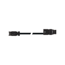 Female-male connection cable 3P compatible with Wieland GST18i - Wago Winsta type, H05VV-F cable 1.5 mm², 8 m, black connector