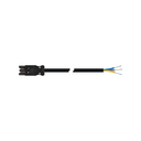 Female-free end connection cable 3P compatible with Wieland GST18i type, H07RN-F cable 1.5 mm², 2 m, black connector