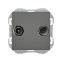 R/TV+SAT signal socket outlet end titanium Simon 270