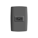 Conjunto de 1 tomada 2P+T 1 placa de 1 posto 4x2 com suporte 20 A 250 V~ grafite Simon 30