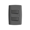 Conjunto de 2 interruptores paralelo 1 placa de 2 postos 4x2 com suporte 10 A 250 V~ grafite Simon 30