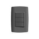 Conjunto de 3 interruptores simples 1 placa de 3 postos 4x2 com suporte 10 A 250 V~ grafite Simon 30