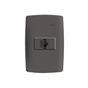 Conjunto de 1 tomada RJ45 CAT5E 1 placa de 1 posto 4x2 com suporte grafite Simon 30