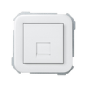 Placa plana de voz e dados com proteção contra poeira para 1 conector RJ45 AMP® branco Simon 31