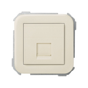 Placa plana de voz e dados com proteção contra poeira para conector RJ45 1 AMP® marfim Simon 31