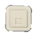 Flat voice and data plate with dust cover for 1 Systimax® RJ45 connector ivory Simon 31