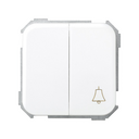 Grupo de 1 conmutador 10 AX 250V~ y 1 pulsador 10 A 250V~ con sistema de embornamiento rápido blanco Simon 31